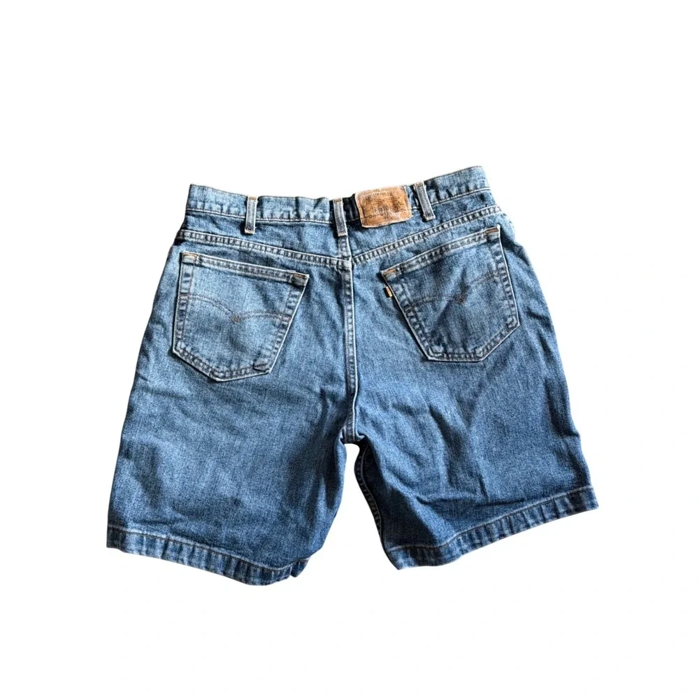 Levi's 545 Denim Shorts Mens 36 Blue Loose Fit Orange Tab Vintage 90s USA Made